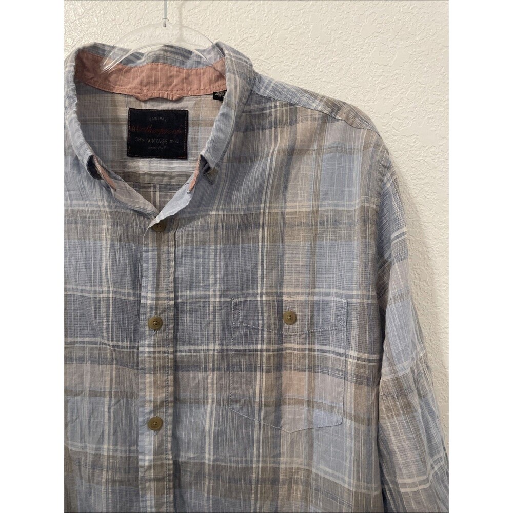 Weatherproof Vintage Cotton Shirt Men's Size XL Plaid Casual Long Sleeve Top